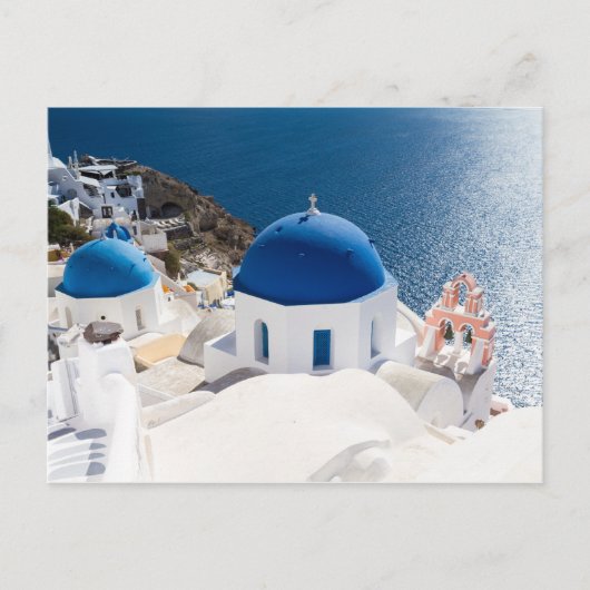 Santorini - Blauwe kerk in Oia briefkaart (Voorkant)