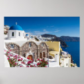 Santorini - Blauwe kerk in Oia poster (Voorkant)