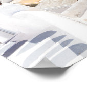 Santorini - Blauwe kerk in Oia poster (Hoek)