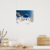 Santorini - Blauwe kerk in Oia poster (Keuken)