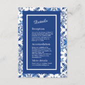 Santorini blauwe mediterrane bruiloft informatiekaartje (Voorkant)