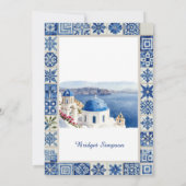 Santorini Blauwe Tegels Bestemming bruidsdouche Kaart (Achterkant)