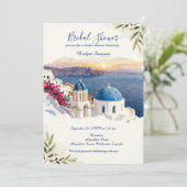 Santorini Blue Destination bruiloftsfeest Kaart (Staand voorkant)