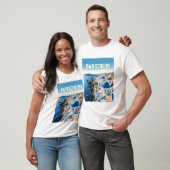 Santorini Blue Dome & Ocean Uitzicht T-shirt – Zei (Unisex)