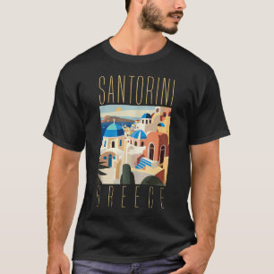 Santorini Blue Dome Schip Santorini Geschenken San T-shirt