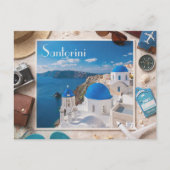 Santorini – Blue Domes by the Aegean Briefkaart (Voorkant)