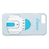 Santorini Blue Greek Orthodox Church iPhone Case (Achterkant (Horizontaal))