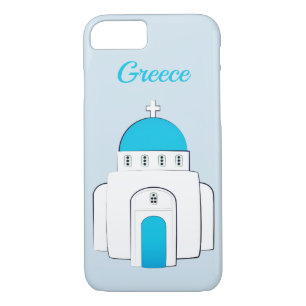 Santorini Blue Greek Orthodox Church iPhone Case