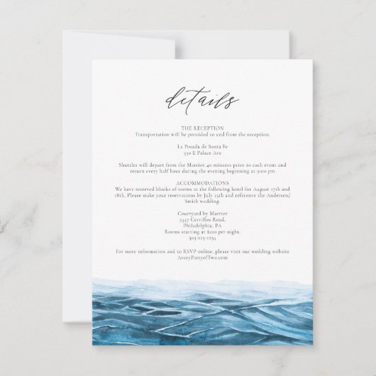 SANTORINI Blue Ocean Waterverf Details Kaart (Voorkant)