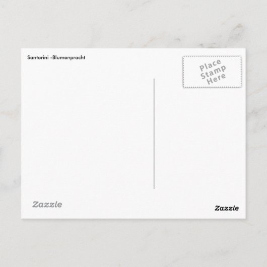 Santorini Blumenpracht Briefkaart (Achterkant)