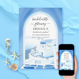 Santorini boogbestemming vrijgezellenweekend kaart