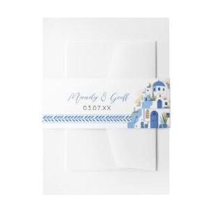 Santorini bruiloft buik band Griekenland Grieks bl Uitnodigingen Wikkel