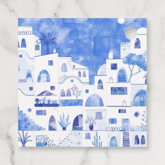 Santorini bruiloft dank u bedankjes labels (Achterkant)