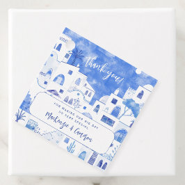 Santorini bruiloft dank u bedankjes labels