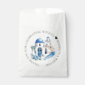 Santorini bruiloft gepersonaliseerd minimaal bedankzakje (Voorkant)