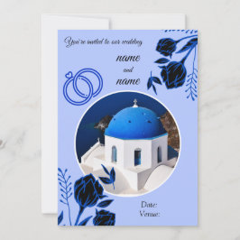 Santorini bruiloft uitnodiging