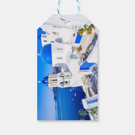 Santorini-cadeaubijslage Cadeaulabel (Achterkant)