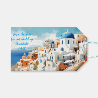 Santorini-cadeaublaadje Cadeaulabel