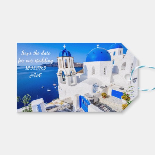 Santorini cadeaukaartje cadeaulabel (Voorkant (Horizontaal))