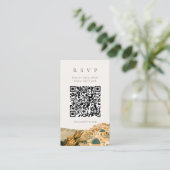 Santorini Caldera Kustbruiloft QR RSVP Kaart (Staand voorkant)