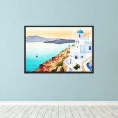 Santorini Canvas Afdruk (Insitu (Houten vloer))