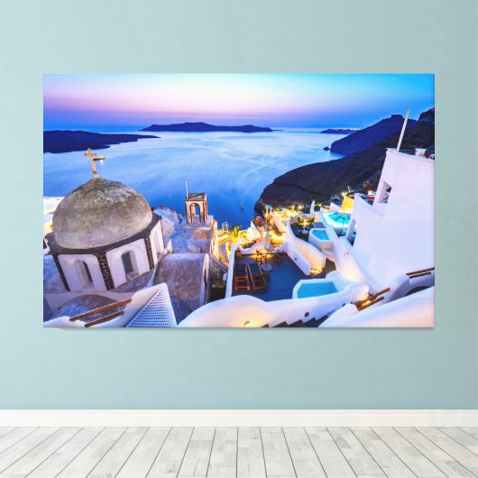 Santorini Canvas Afdruk (Insitu (Houten vloer))