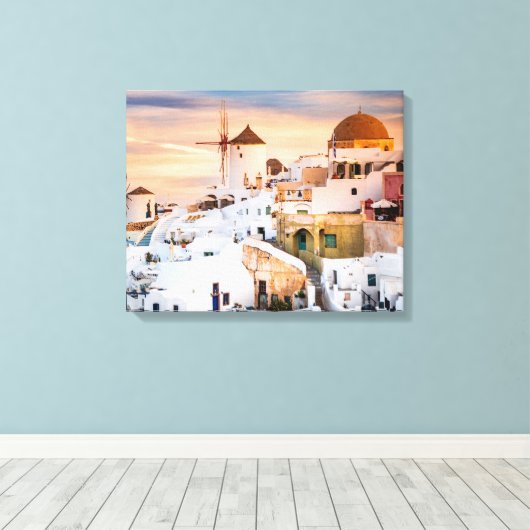 Santorini Canvas Afdruk (Insitu (Houten vloer))