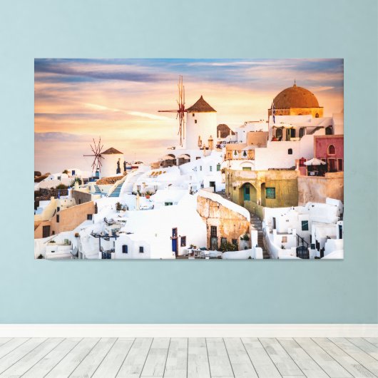 Santorini Canvas Afdruk (Insitu (Houten vloer))