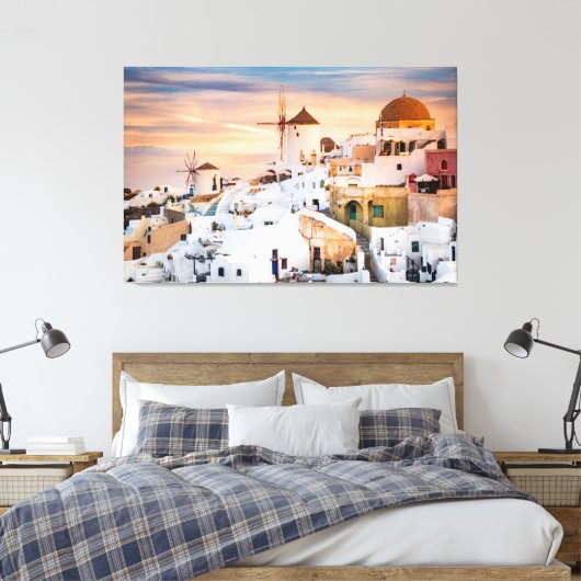 Santorini Canvas Afdruk (Insitu (Slaapkamer))