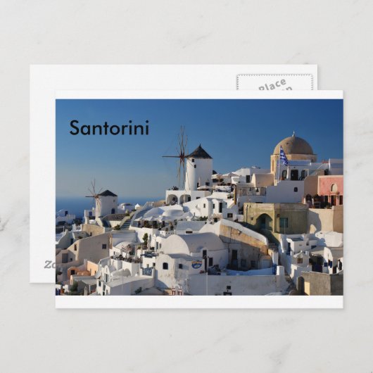 Santorini Canvas Briefkaart (Voorkant / Achterkant)