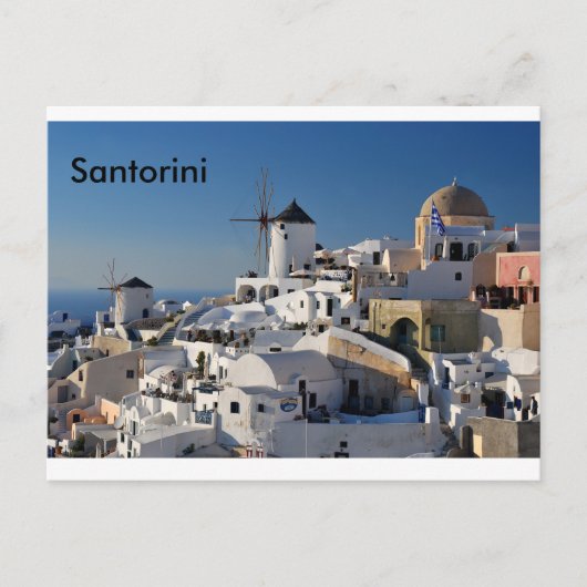 Santorini Canvas Briefkaart (Voorkant)