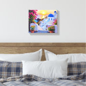 Santorini Canvas Print (Insitu (Slaapkamer))