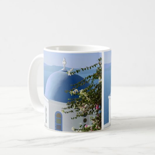 Santorini Church Uitzicht Mok (Voorkant links)