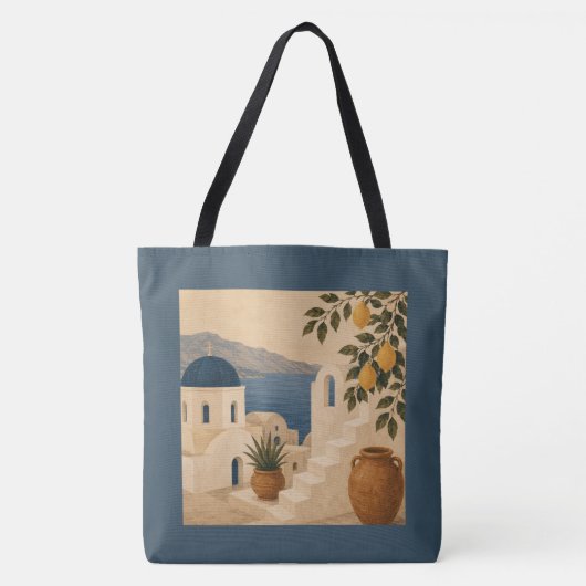 Santorini citroenboom tote tas (Voorkant)