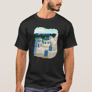 Santorini City Greece souvenir gift mannen vrouwen T-shirt
