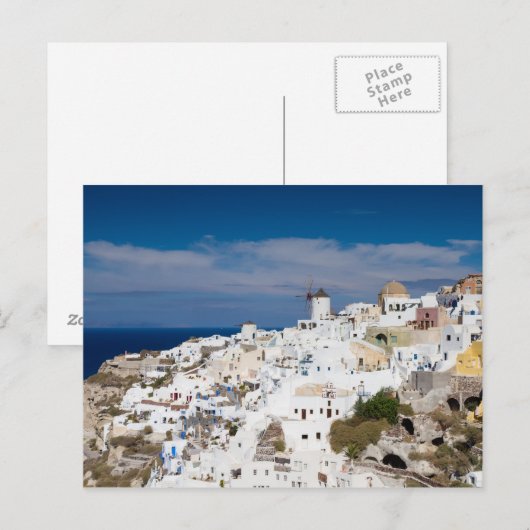 Santorini - Cityscape of Oia briefkaart (Voorkant / Achterkant)