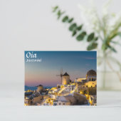 Santorini - Cityscape of Oia in sunset briefkaart (Staand voorkant)
