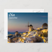 Santorini - Cityscape of Oia in sunset briefkaart (Voorkant / Achterkant)