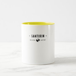 Santorini Coördinaten met Wereldbol en Sterren Tweekleurige Koffiemok
