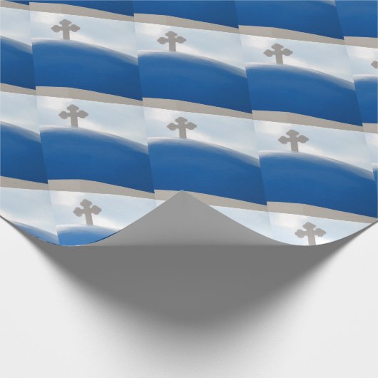 Santorini Cross op de middag van de zon Cadeaupapier (Hoek)