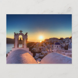 Santorini - Cycladic Oia bij zonsondergang briefka Briefkaart