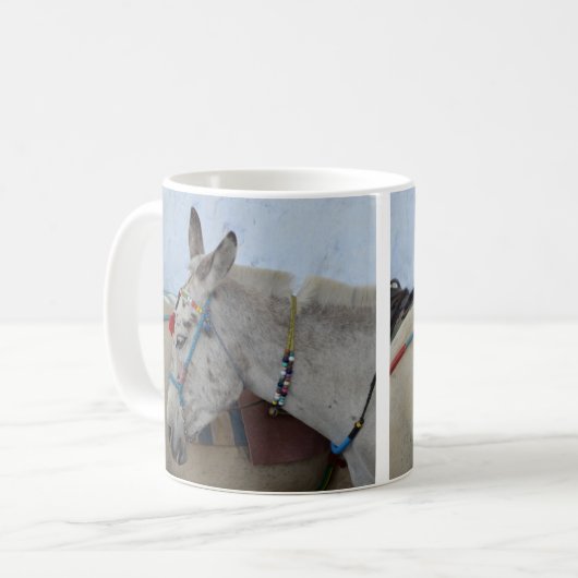 Santorini Donkeys Coffee Mok (Voorkant links)