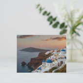 Santorini door Zee Briefkaart (Staand voorkant)