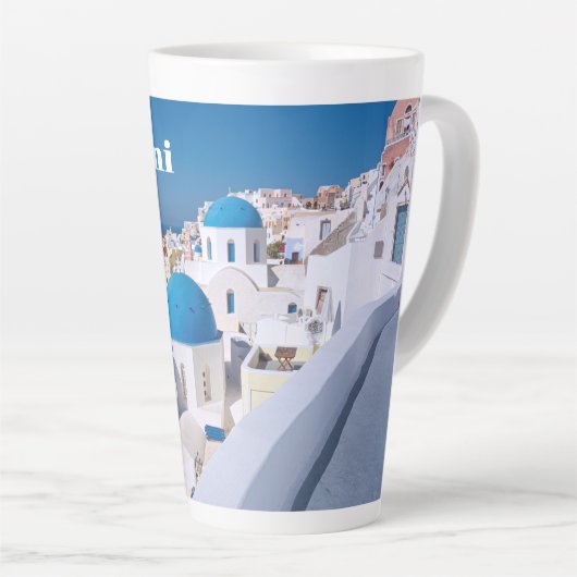Santorini eiland, Griekenland Latte Mok (Rechterhoek)