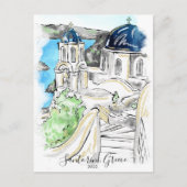 Santorini Eiland Griekse Zomerherinneringen Briefkaart (Voorkant)
