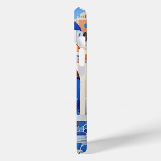 Santorini Eiland Illustratie | Reiskunst Case-Mate iPhone Case (Achterkant / Links)