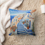 Santorini Eiland Illustratie | Reiskunst Kussen<br><div class="desc">Santorini Eiland Illustratie | Travel Art Canvas tas. Personaliseer met je eigen tekst. Dit is nog eens 100% originele Snuggle Hamster Design.</div>