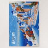 Santorini Eiland Illustratie | Reiskunst Legpuzzel (Verticaal)