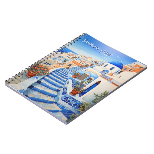 Santorini Eiland Illustratie | Reiskunst Notitieboek (Linkerzijde)