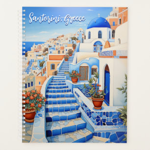 Santorini Eiland Illustratie   Reiskunst Planner